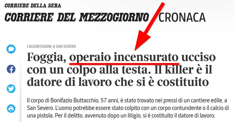 corriere del mezzogiorno   operaio incensurato