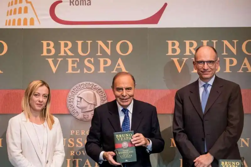 GIORGIA MELONI BRUNO VESPA ENRICO LETTA