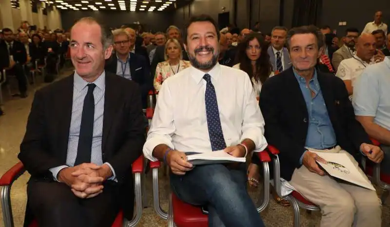 LUCA ZAIA MATTEO SALVINI ATTILIO FONTANA