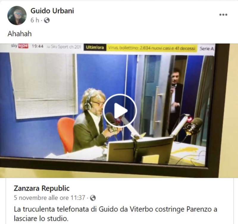 parenzo se ne va mentre parla guido urbani