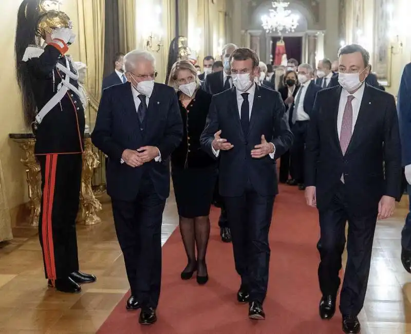 sergio mattarella emmanuel macron mario draghi    