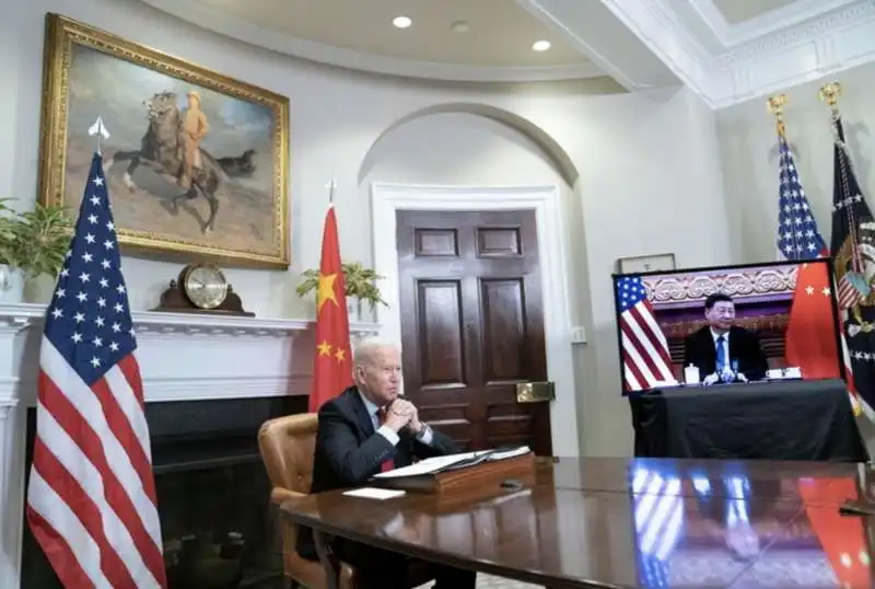 videoconferenza joe biden xi jinping 