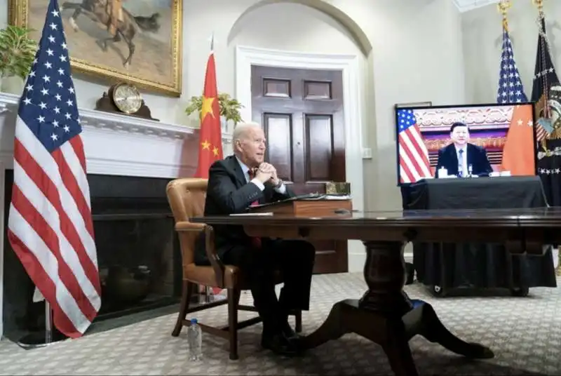 videoconferenza joe biden xi jinping  