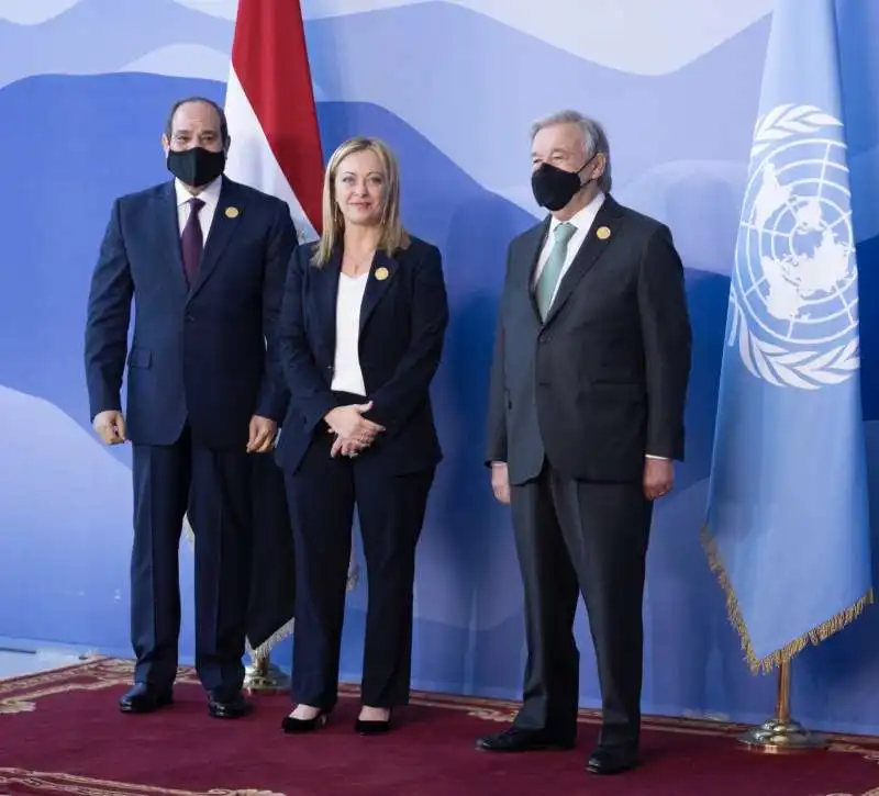 al sisi giorgia meloni antonio guterres