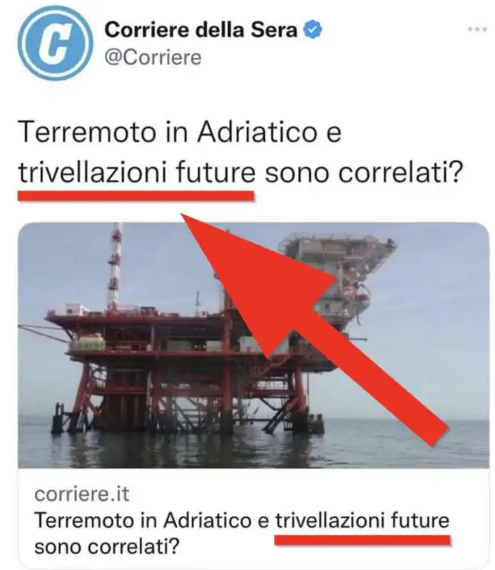  corriere della sera, terremoto e trivellazioni future 