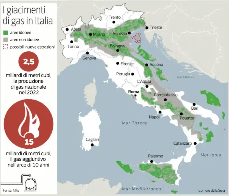 GIACIMENTI DI GAS IN ITALIA