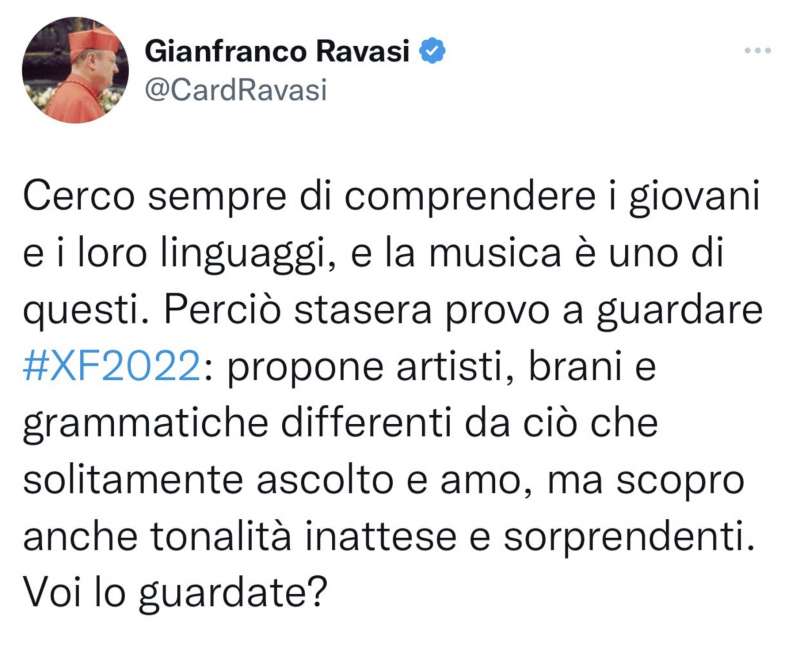 GIANFRANCO RAVASI GUARDA X FACTOR