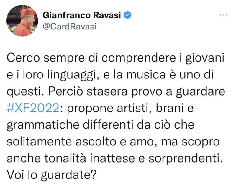 GIANFRANCO RAVASI GUARDA X FACTOR 