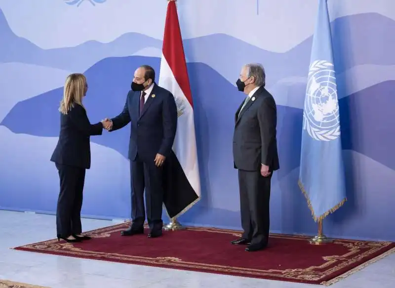 giorgia meloni  al sisi antonio guterres 