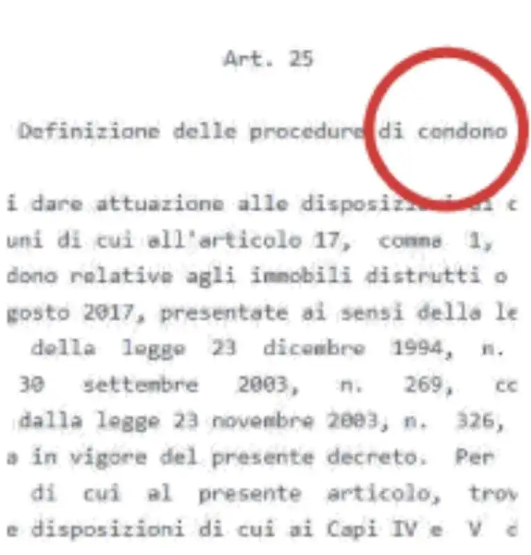 IL DECRETO DEL GOVERNO CONTE (2018) CON L ARTICOLO SUL CONDONO