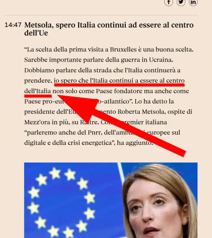 Il Sole 24 Ore, l'Italia al centro dell'Italia