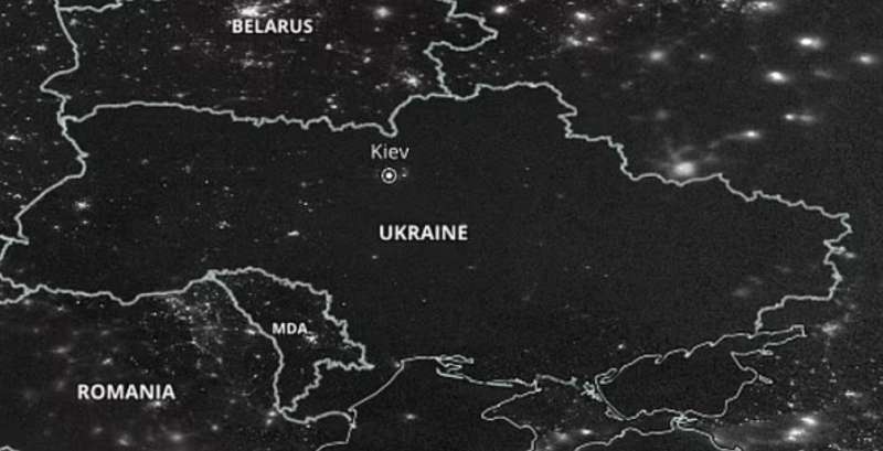 l ucraina al buio foto satellitare 24 novembre 2022