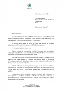 lettera beppe sala a giorgia meloni