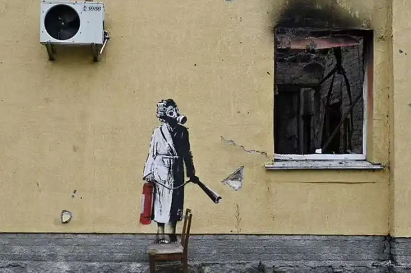 murale di banksy in ucraina 1