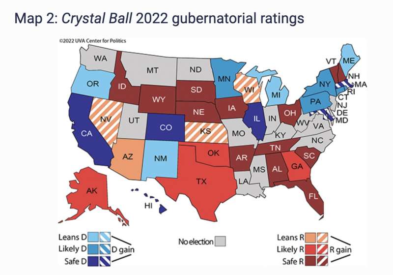 PREVISIONE CRYSTAL BALL PER I GOVERNATORI - MIDTERM 2022