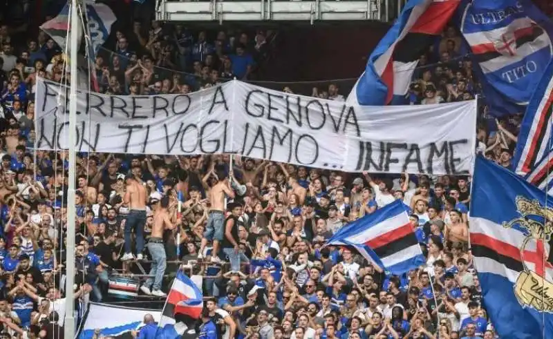 TIFOSI SAMPDORIA CONTRO MASSIMO FERRERO