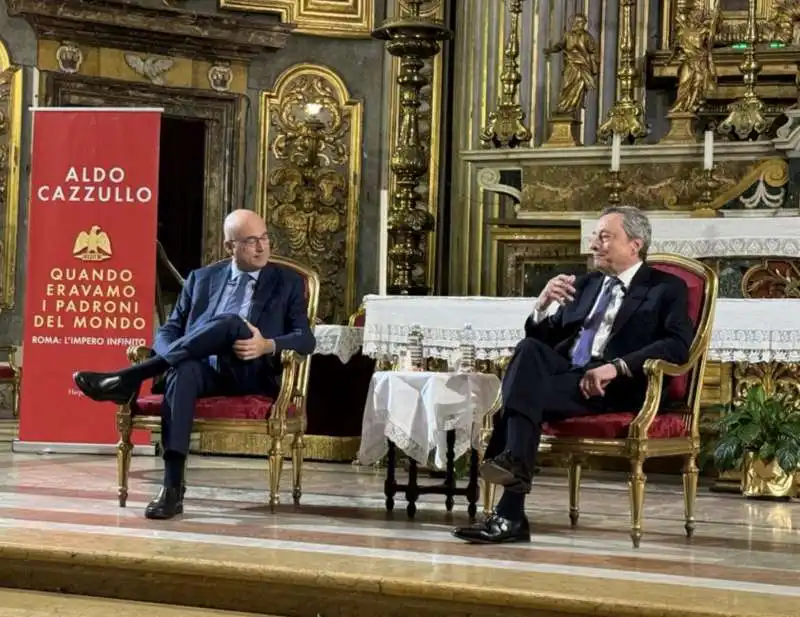 ALDO CAZZULLO MARIO DRAGHI ALLA PRESENTAZIONE DEL LIBRO QUANDO ERAVAMO PADRONI DEL MONDO