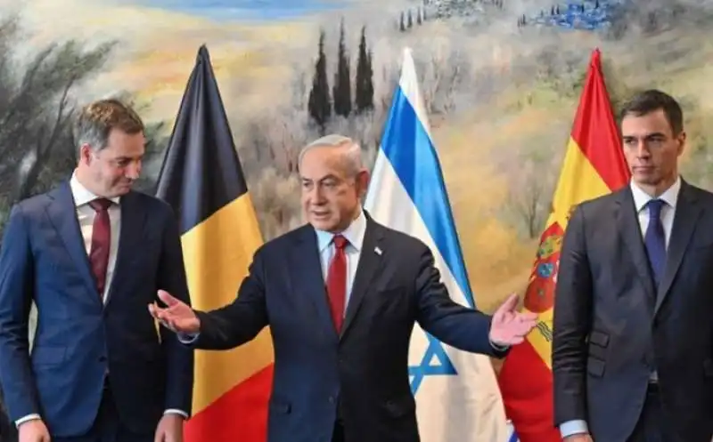  alexander de croo  benjamin netanyahu pedro sanchez