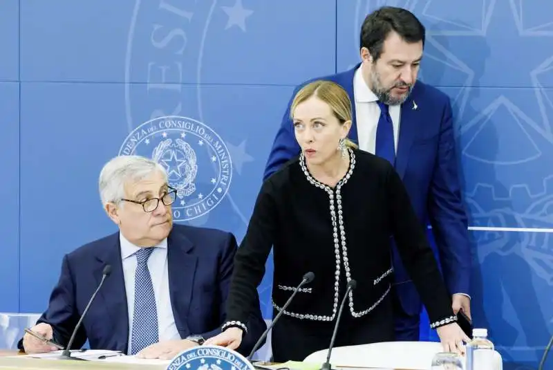 antonio tajani   giorgia meloni   matteo salvini  