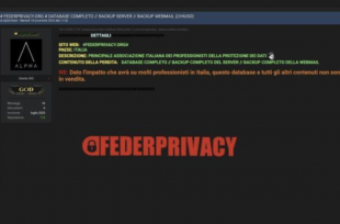 ATTACCO HACKER AL SITO DI FEDERPRIVACY