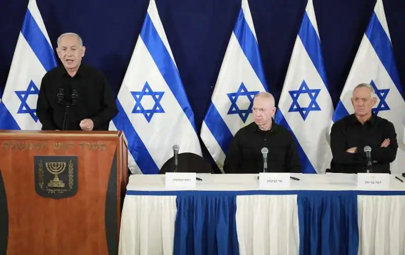 benjamin netanyahu   yoav gallant    benny gantz 