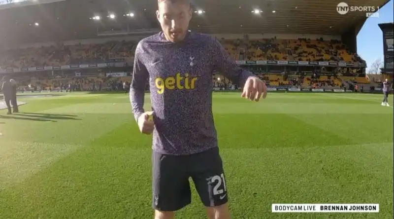 bodycam nel riscaldamento di Wolverhampton Tottenham 