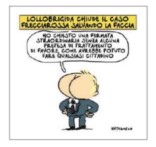 FRANCESCO LOLLOBRIGIDA E LA FERMATA DEL FRECCIAROSSA A CIAMPINO - VIGNETTA BY NATANGELO