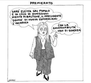 GIORGIA MELONI E LA RIFORMA COSTITUZIONALE - VIGNETTA BY GIANNELLI