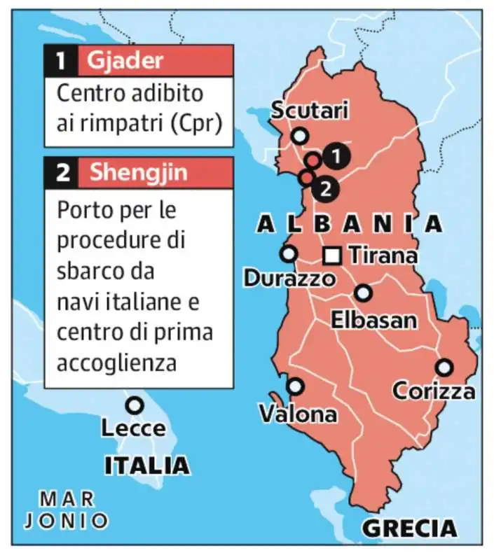 GJADER E SHENGJIN - I DUE LUOGHI DOVE SORGERANNO I CENTRI ITALIANI PER I MIGRANTI 