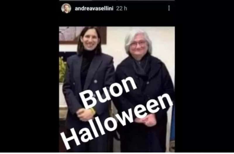 il post per halloween di andrea vasellini con Rosy Bindi ed Elly Schlein