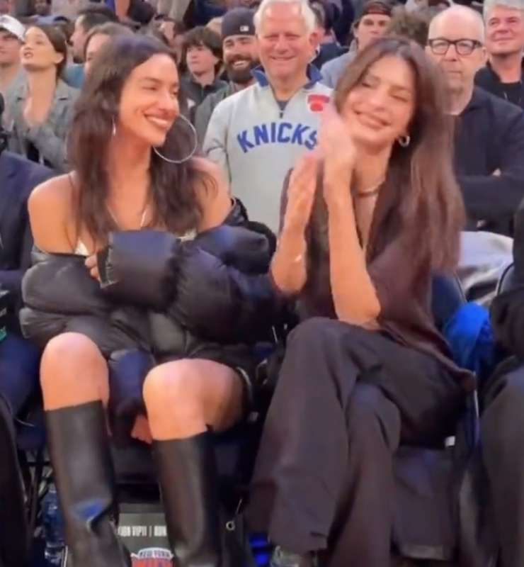 irina shayk e emily ratajkowski alla partita dei new york knicks 2