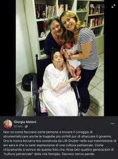 LA FOTO DI GIORGIA MELONI CON LA MADRE, LA NONNA E LA FIGLIA - RISPOSTA A LILLI GRUBER