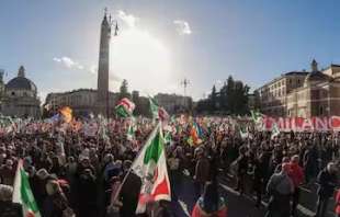 manifestazione del pd a piazza del popolo 11 novembre 2023