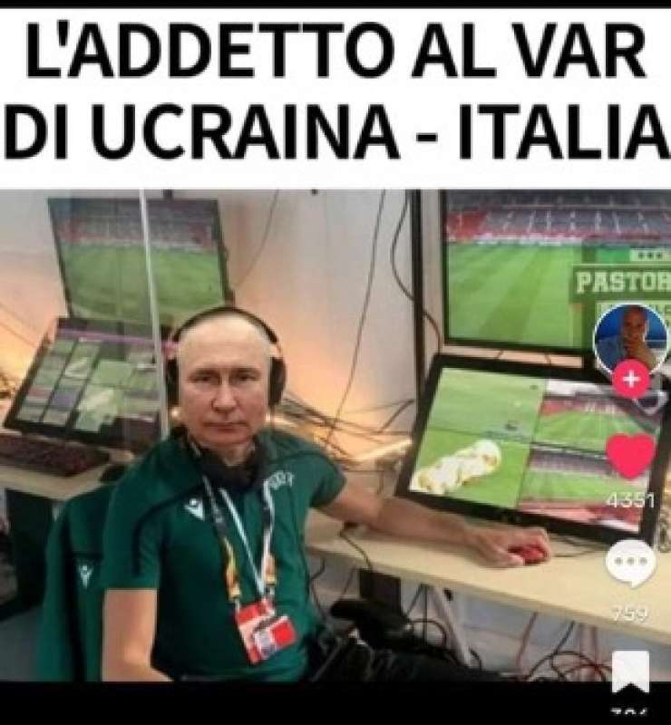 meme sul rigore in ucraina italia - putin al var