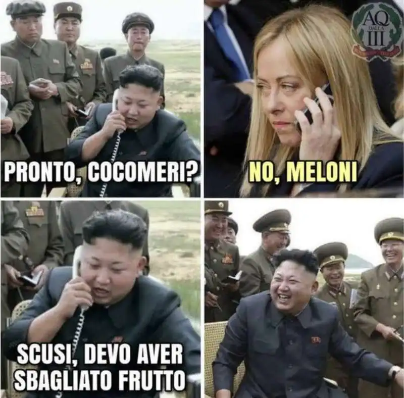 MEME SULLO SCHERZO TELEFONICO A GIORGIA MELONI