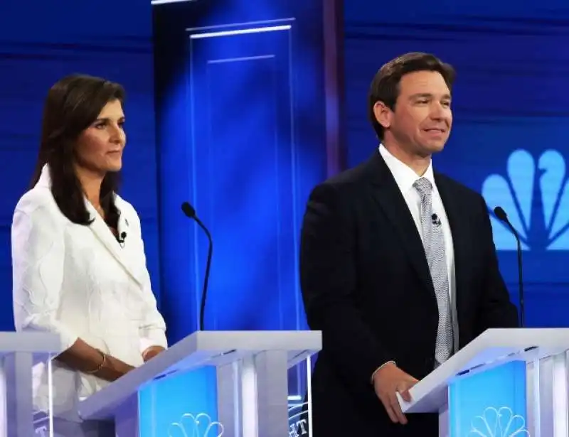 nikki haley   ron desantis   dibattito repubblicano a miami 