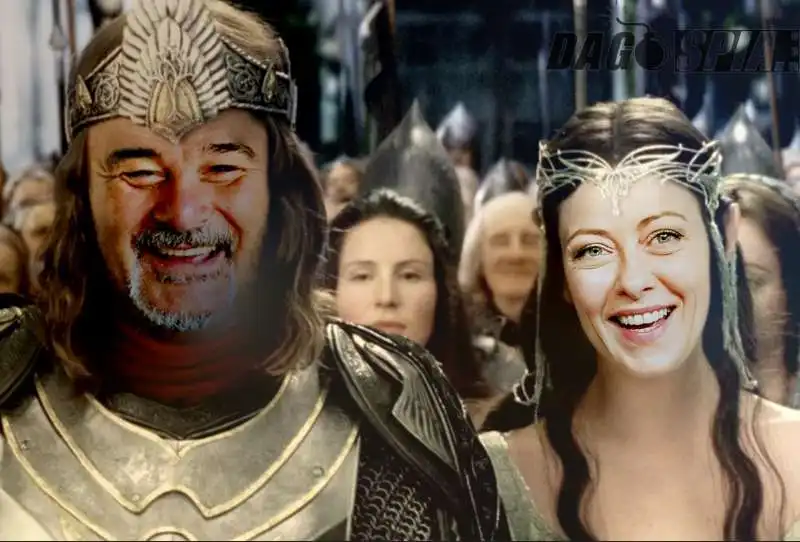 PINO INSEGNO E GIORGIA MELONI COME ARAGORN E ARWEN DEL SIGNORE DEGLI ANELLI - MEME BY DAGOSPIA