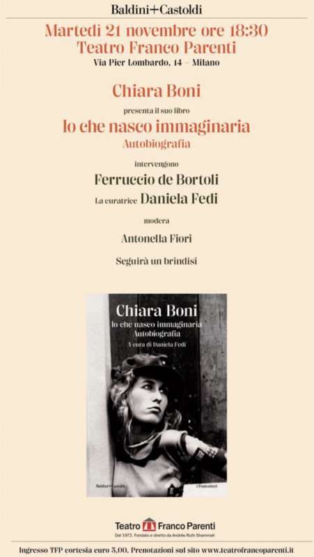 presentazione autobiografia chiara boni a milano