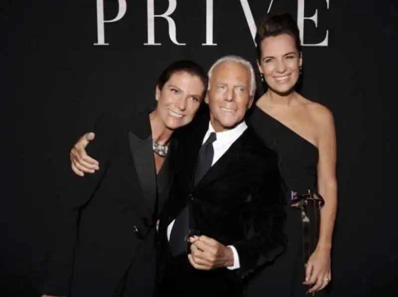 silvia e roberta con lo zio giorgio armani