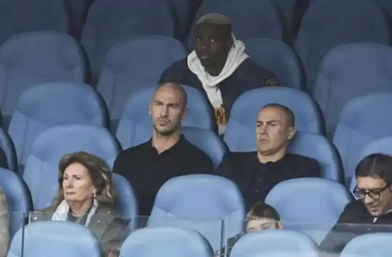 STADIO MARADONA - PAOLO E FABIO CANNAVARO E VICTOR OSIMHEN IN TRIBUNA