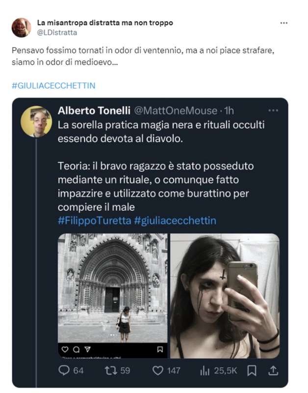 tweet sull omicidio di giulia cecchettin 2