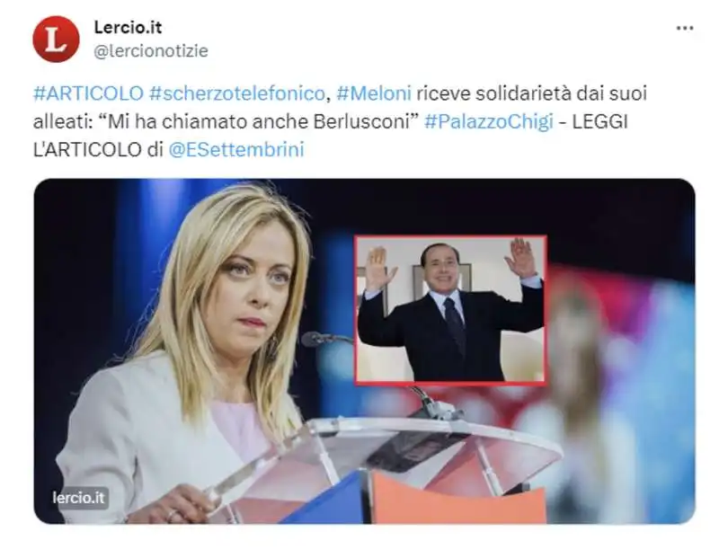 tweet sulle scherzo telefonico a giorgia meloni   3