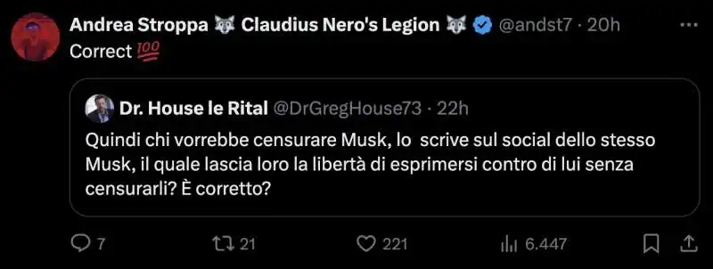 ANDREA STROPPA DIFENDE ELON MUSK 