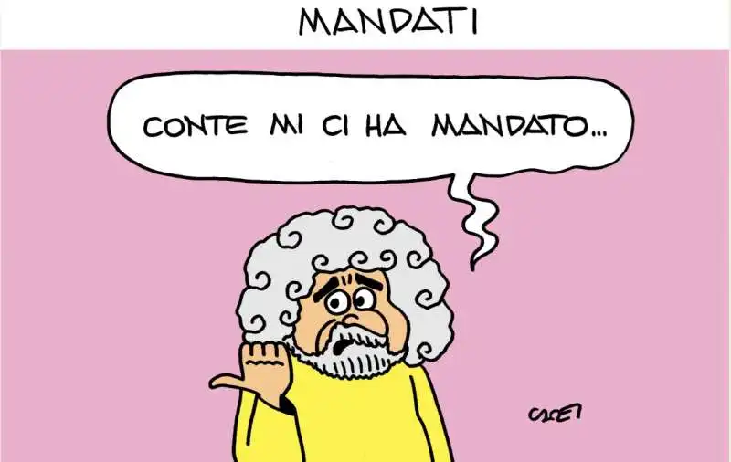 BEPPE GRILLO E I MANDATI DI CONTE - VIGNETTA DI ITALIA OGGI 