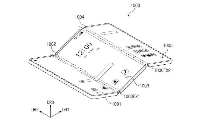 brevetto dello smartphone che si piega in tre della samsung