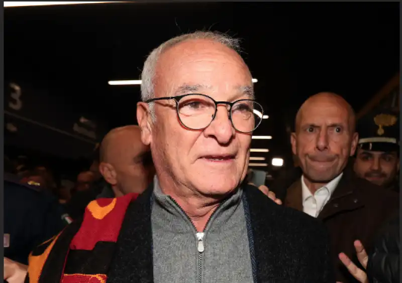 claudio ranieri arrivo a fiumicino