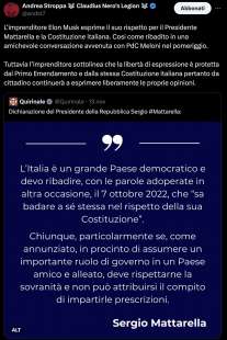 COMUNICATO DI ELON MUSK DIFFUSO DA ANDREA STROPPA