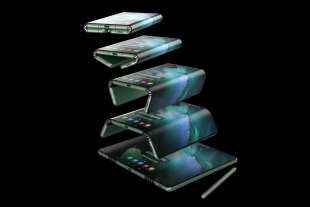 concept dello smartphone che si piega in tre della samsung