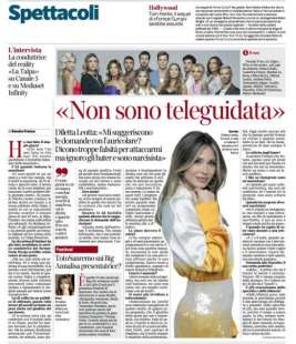 DILETTA LEOTTA INTERVISTATA DAL CORRIERE DELLA SERA