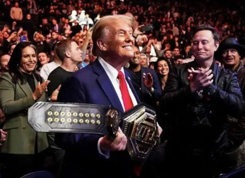 donald trump con elon musk all incontro di ufc al madison square garden di new york 